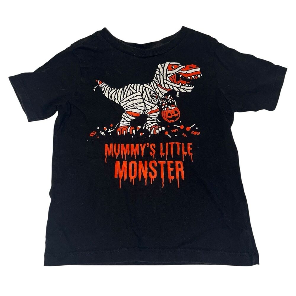 Children’s Place Graphic Tee Toddler 3T Black Dinosaur Print Y2K Streetwear
